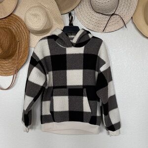 American Eagle Buffalo Plaid Sherpa Hoodie, Size Small, VGUC